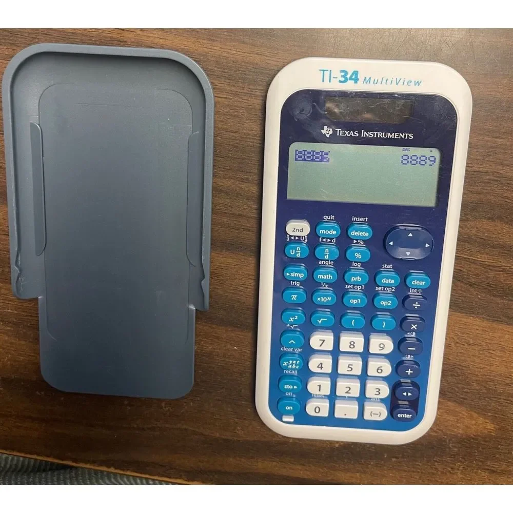 Texas Instruments TI-34 Multi View Solar Battery Scientific Calculator W Cover